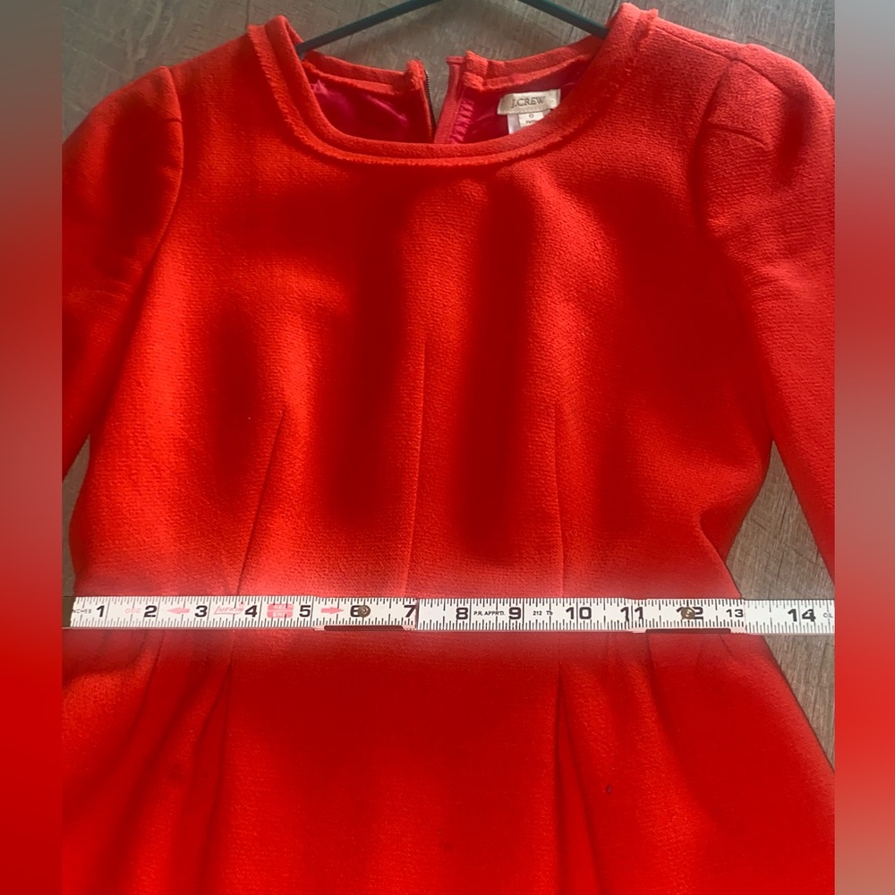 J. Crew Teddy dress in beautiful pappy red. 100 % wool with lining - Picture 10 of 10